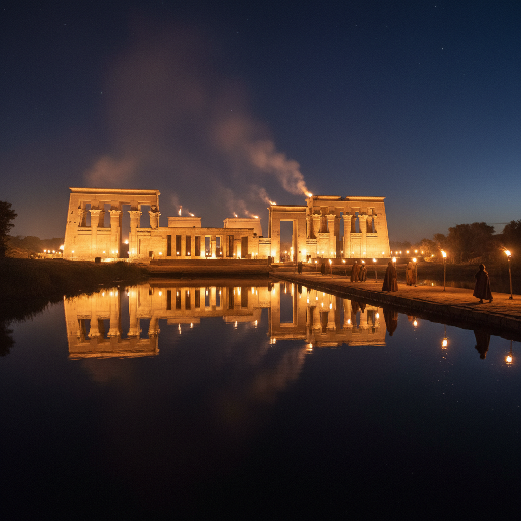 Philae temple by night