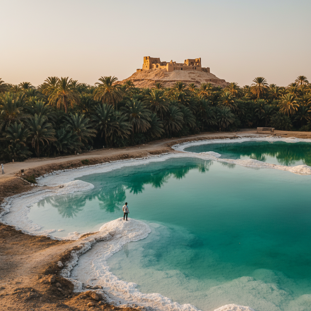 Salt-lake bathing & desert spring