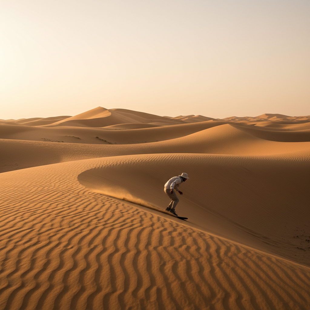 Sandboarding in the Great Sand Sea