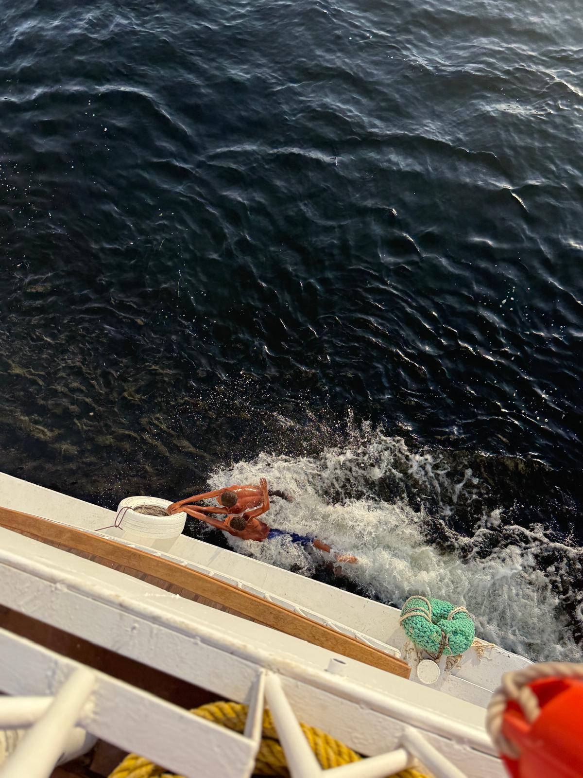 A swim from the boat