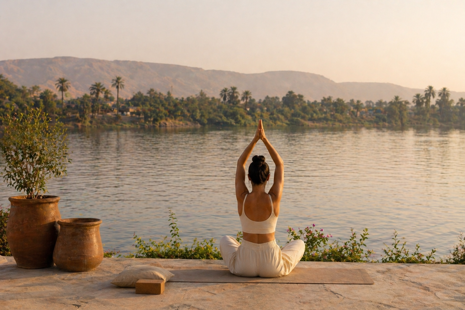 Morning yoga at sunrise